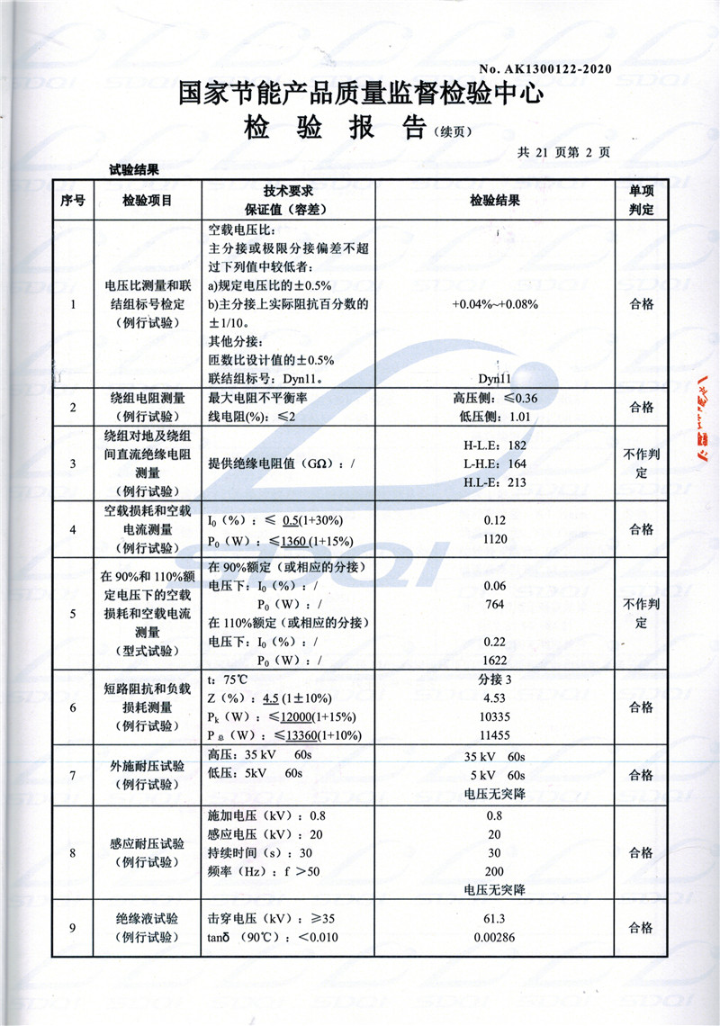 高低压试验报告-S11-1250丰润丰润丰润油浸式变压器-2.jpg